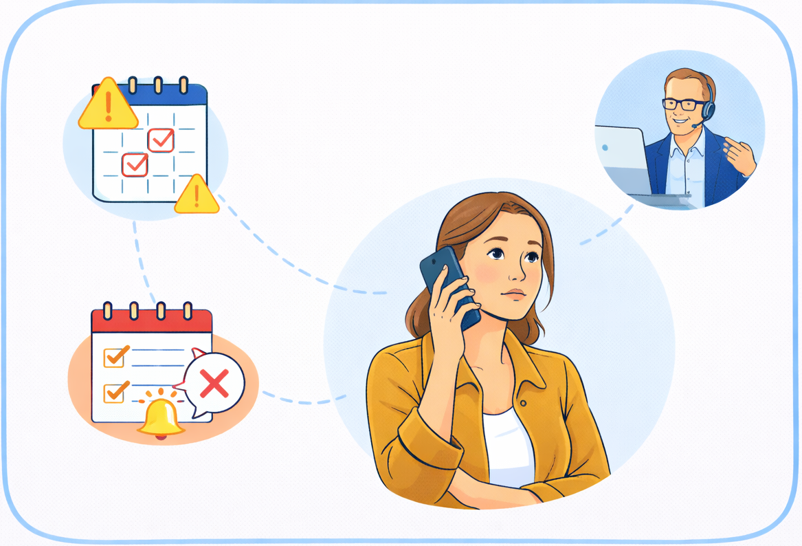 In case of changes or difficulties